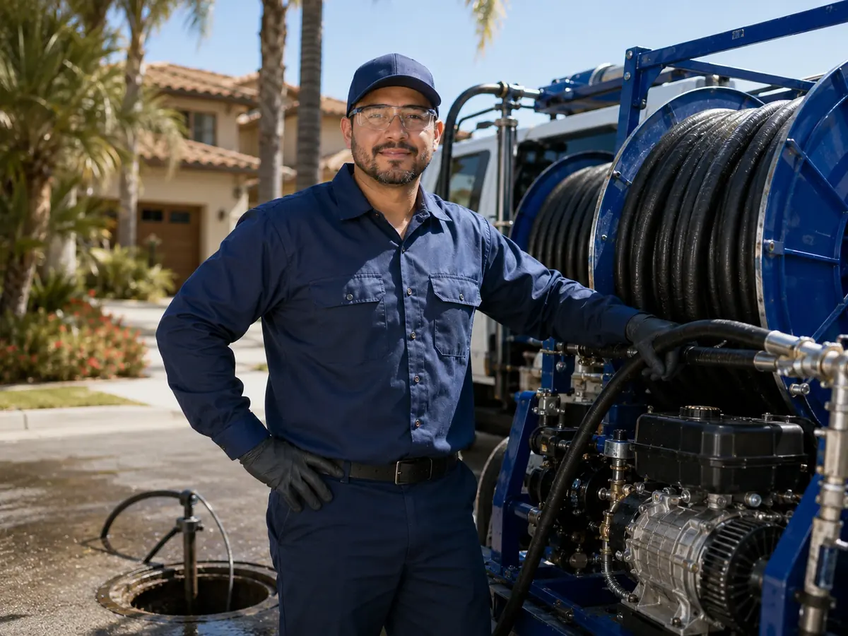 Hydro jet sewer cleaning in Sanger